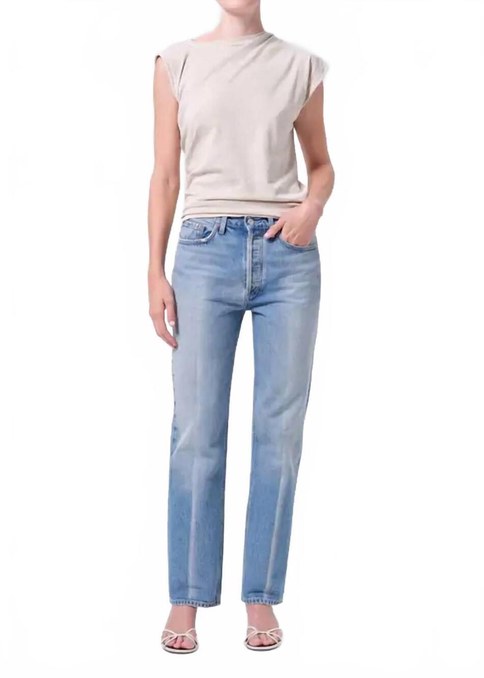 NEW AGOLDE lana relaxed straight leg jeans in brink